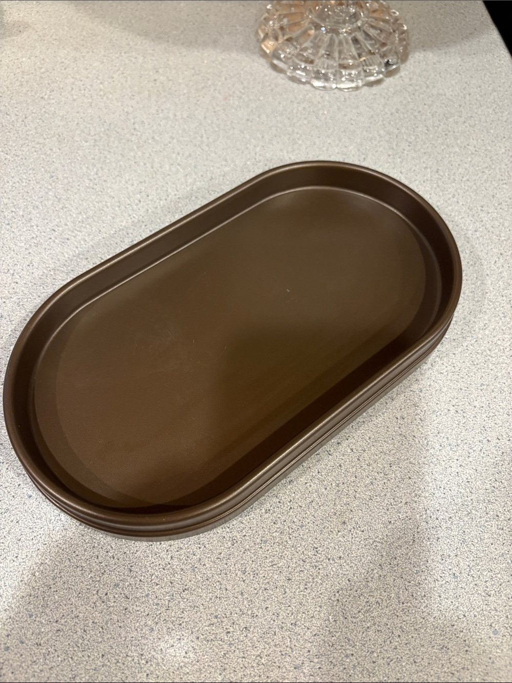 Better Homes And Gardens Bronze Oval Bathroom/Kitchen Tray with Raised Rim